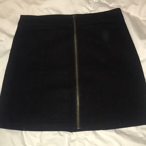 Black denim skirt